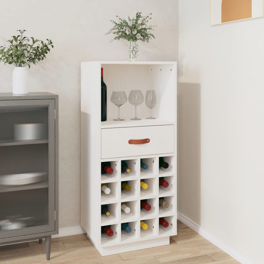 Vinställ Vinskåp Vit 45x34x100 cm massiv furu