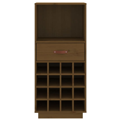 Vinställ Vinskåp honungsbrun 45x34x100 cm massiv furu