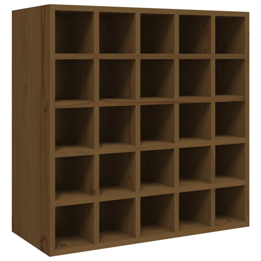 Vinställ Vinskåp honungsbrun 56x25x56 cm massiv furu