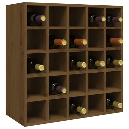 Vinställ Vinskåp honungsbrun 56x25x56 cm massiv furu