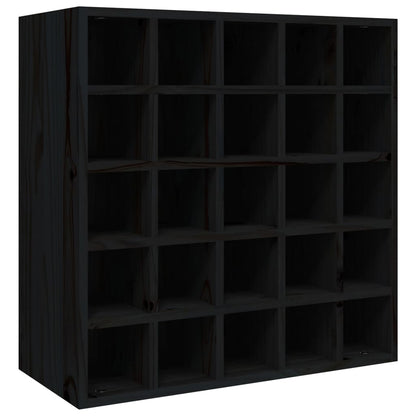 Vinställ Vinskåp Svart 56x25x56 cm massiv furu