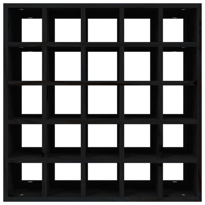 Vinställ Vinskåp Svart 56x25x56 cm massiv furu