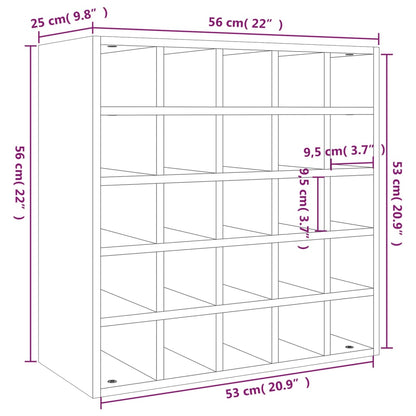 Vinställ Vinskåp Svart 56x25x56 cm massiv furu