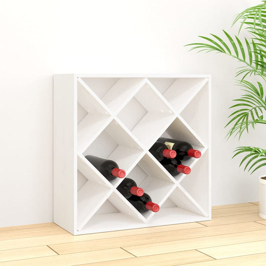 Vinställ Vinskåp Vit 62x25x62 cm massiv furu
