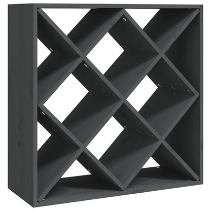 Vinställ Vinskåp Grå 62x25x62 cm massiv furu