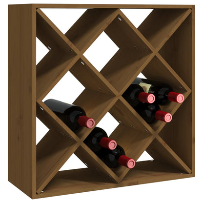Vinställ Vinskåp honungsbrun 62x25x62 cm massiv furu