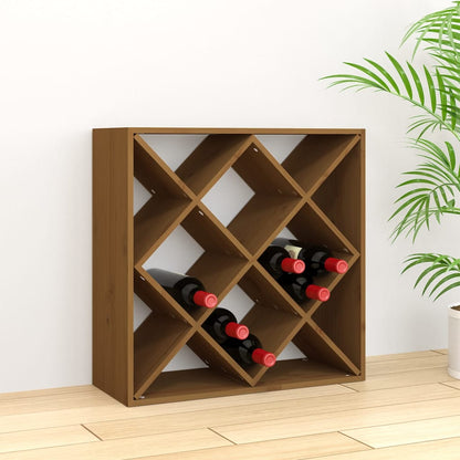 Vinställ Vinskåp honungsbrun 62x25x62 cm massiv furu