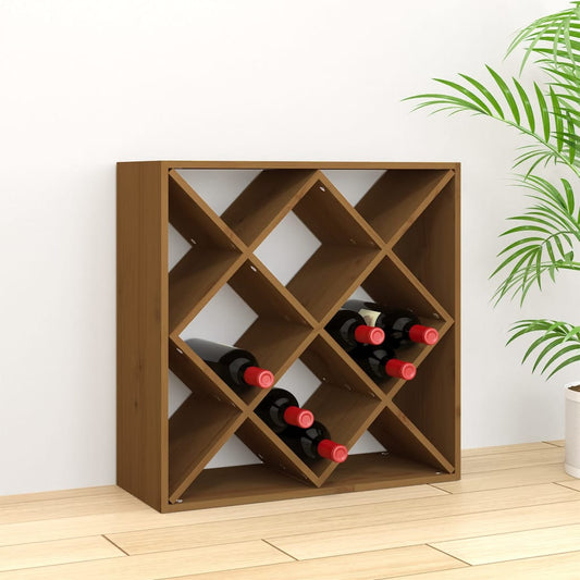 Vinställ Vinskåp honungsbrun 62x25x62 cm massiv furu