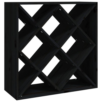 Vinställ Vinskåp Svart 62x25x62 cm massiv furu
