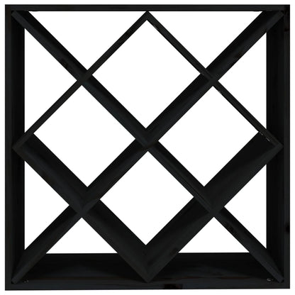 Vinställ Vinskåp Svart 62x25x62 cm massiv furu