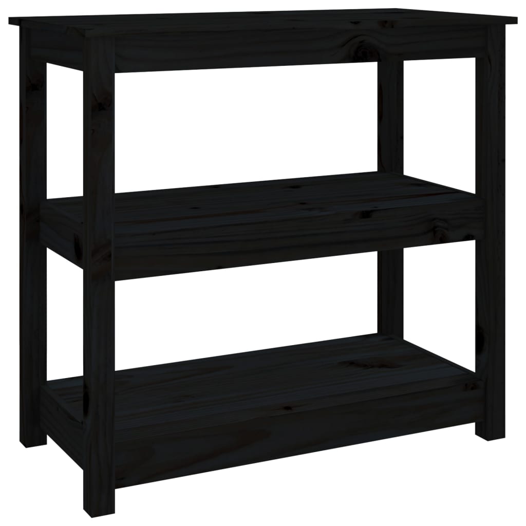 Avlastningsbord Konsollbord Svart 80x40x74 cm massiv furu