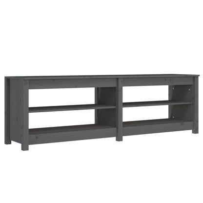 Skoställ Grå Skohylla 160x36,5x50 cm massiv furu