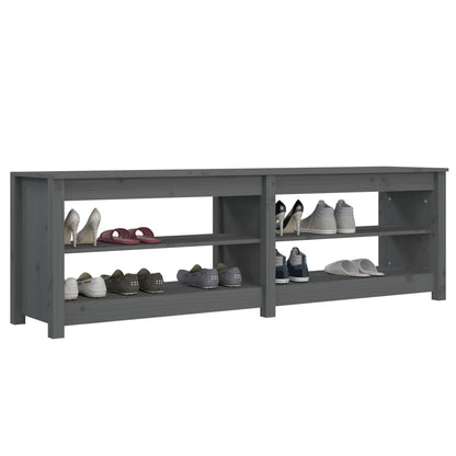 Skoställ Grå Skohylla 160x36,5x50 cm massiv furu
