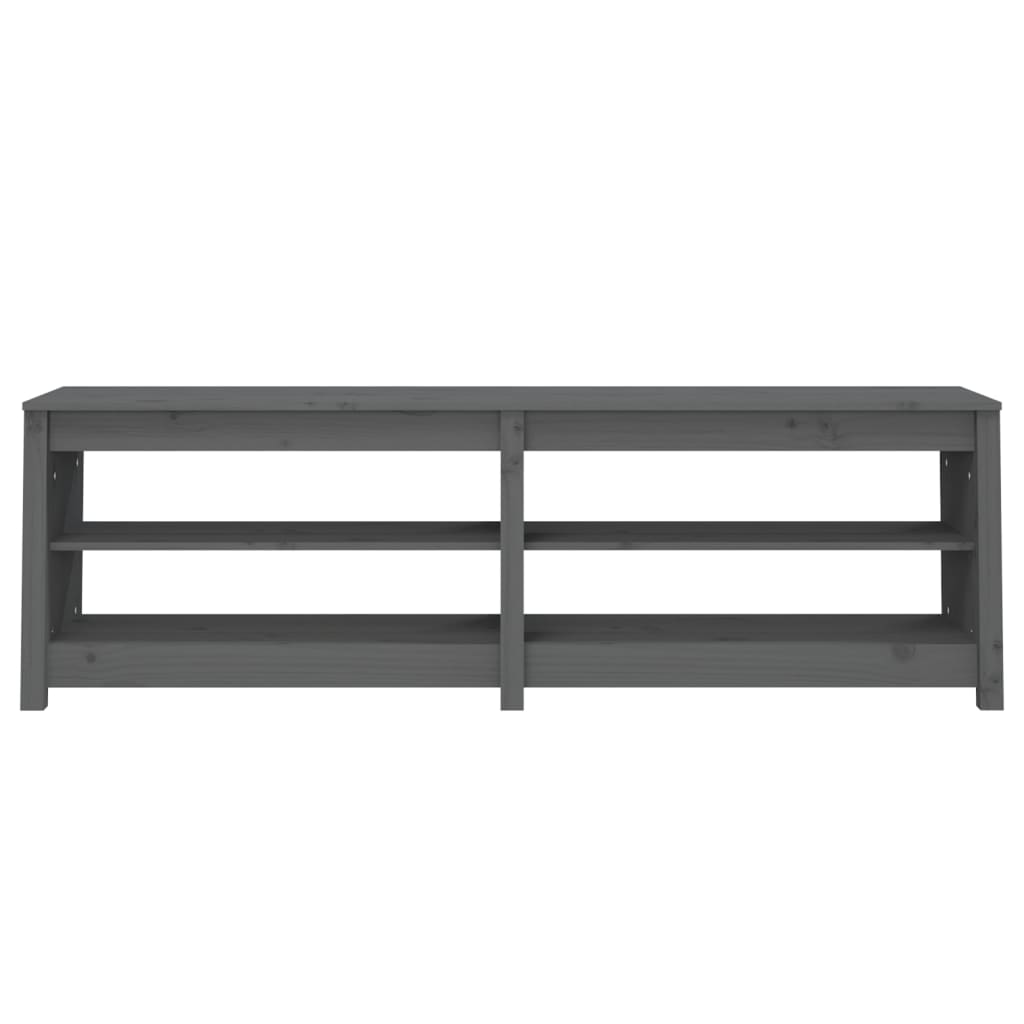 Skoställ Grå Skohylla 160x36,5x50 cm massiv furu
