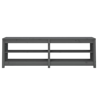 Skoställ Grå Skohylla 160x36,5x50 cm massiv furu