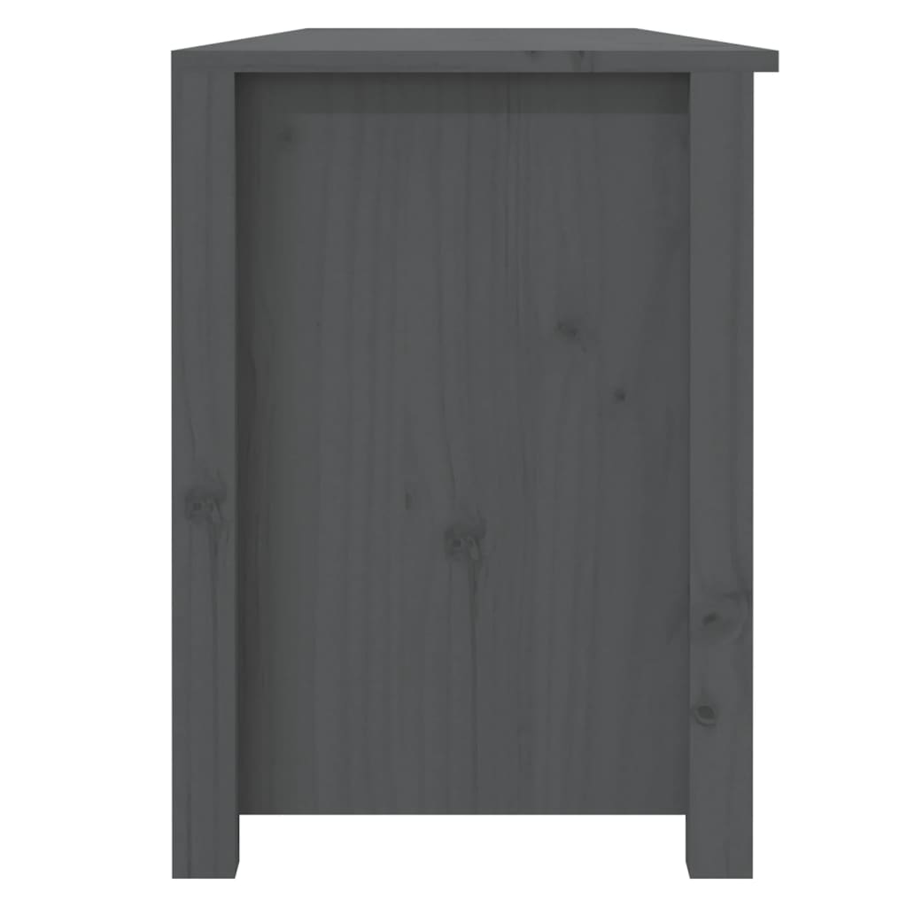 Skoställ Grå Skohylla 160x36,5x50 cm massiv furu