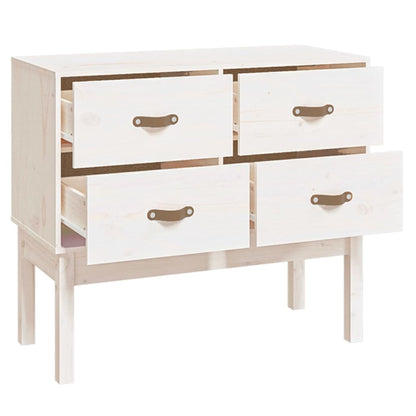 Byrå Vit 90x40x78 cm massiv furu