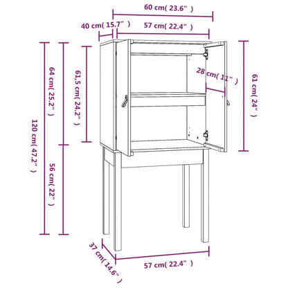 Skåp Vit 60x40x120 cm massiv furu