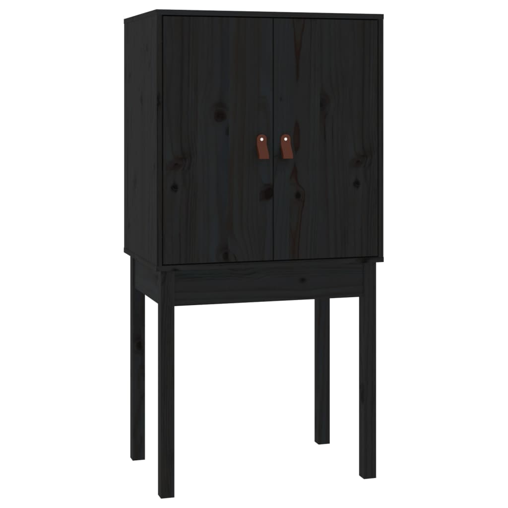 Skåp Svart 60x40x120 cm massiv furu