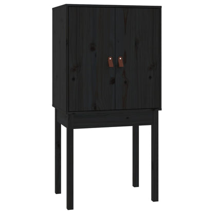 Skåp Svart 60x40x120 cm massiv furu