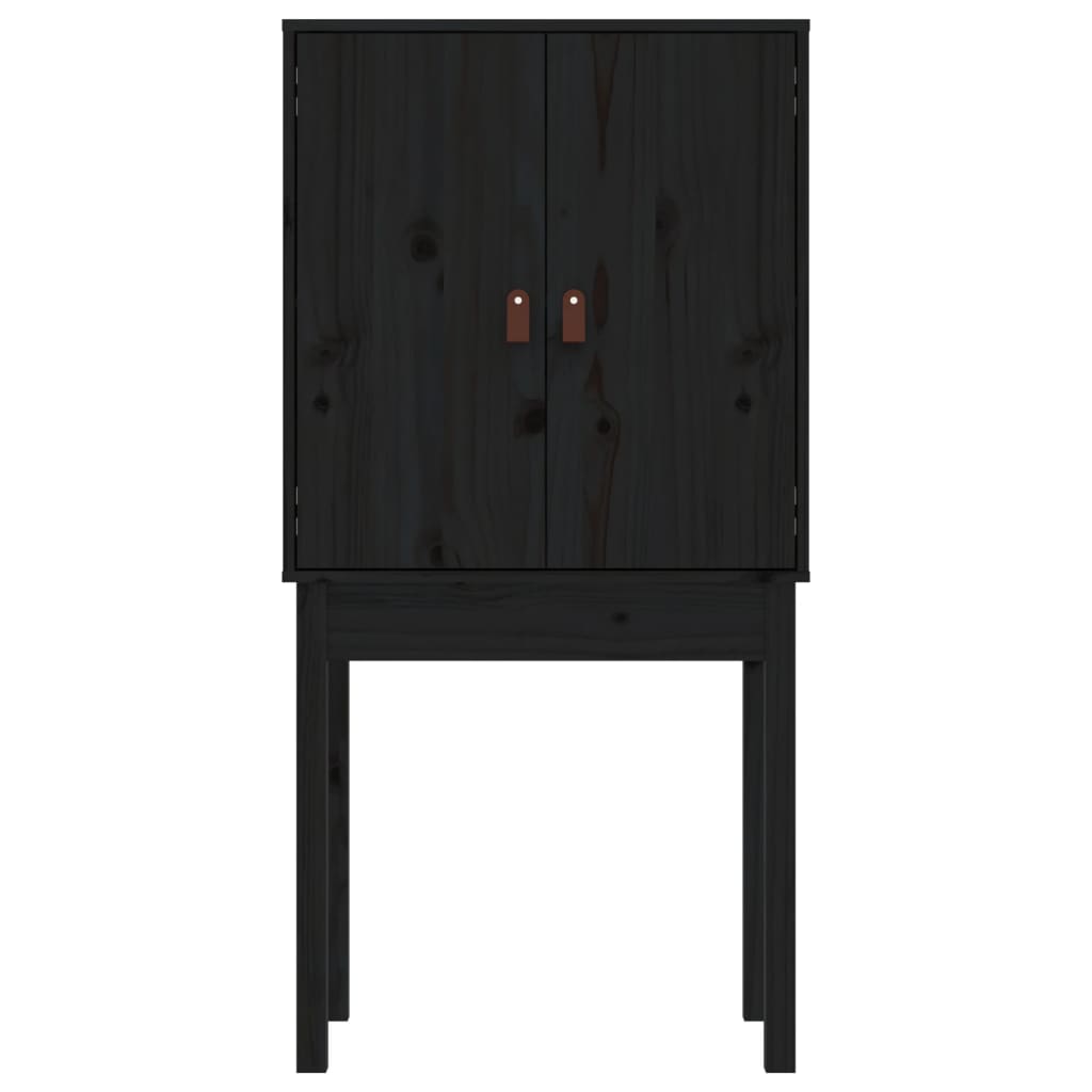 Skåp Svart 60x40x120 cm massiv furu