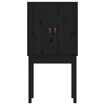 Skåp Svart 60x40x120 cm massiv furu