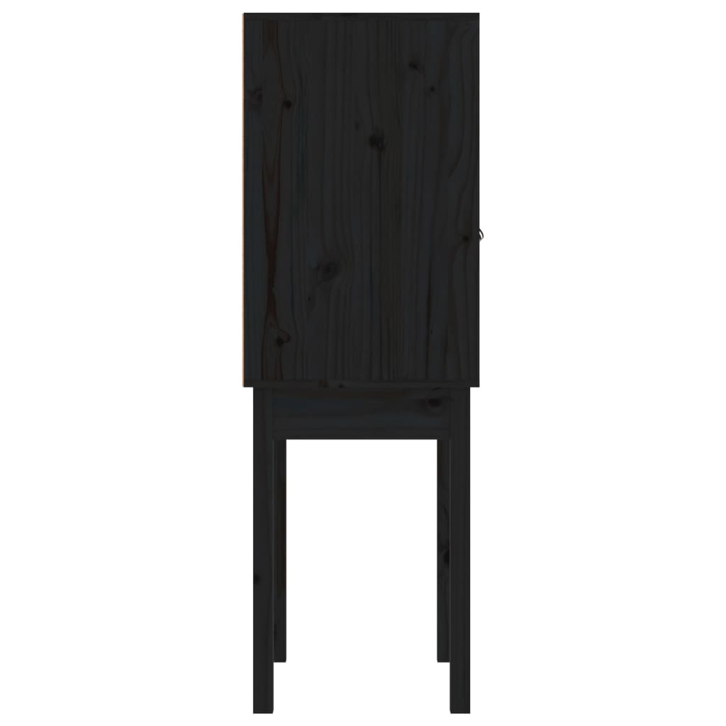 Skåp Svart 60x40x120 cm massiv furu