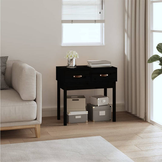 Avlastningsbord Konsollbord Svart 76,5x40x75 cm massiv furu
