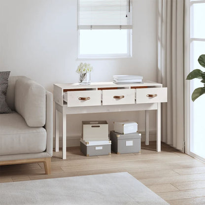 Avlastningsbord Konsollbord Vit 114x40x75 cm massiv furu
