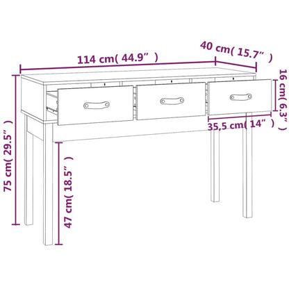 Avlastningsbord Konsollbord Grå 114x40x75 cm massiv furu