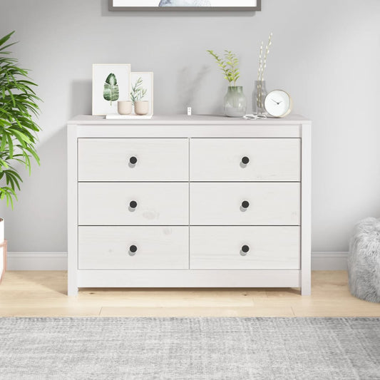 Byrå Vit 100x40x72 cm massiv furu