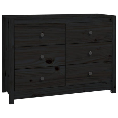 Skåp Svart 100x40x72 cm massiv furu