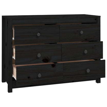 Skåp Svart 100x40x72 cm massiv furu