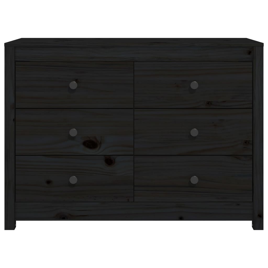 Skåp Svart 100x40x72 cm massiv furu