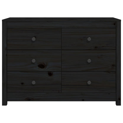 Skåp Svart 100x40x72 cm massiv furu