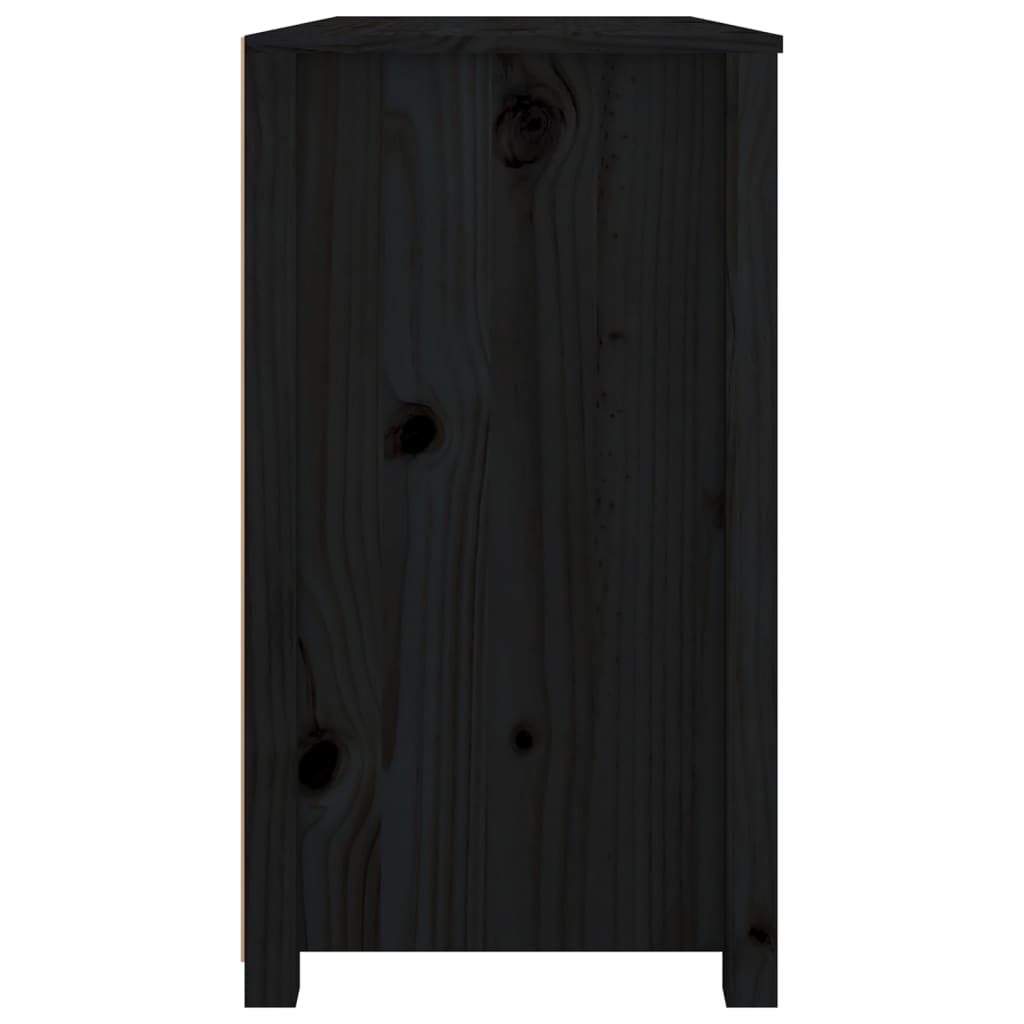Skåp Svart 100x40x72 cm massiv furu