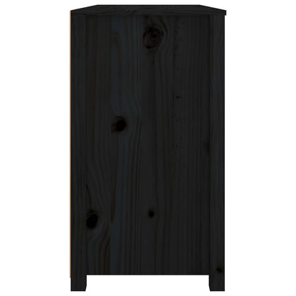 Skåp Svart 100x40x72 cm massiv furu