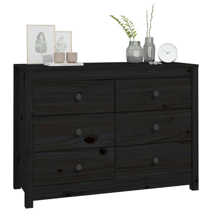 Skåp Svart 100x40x72 cm massiv furu