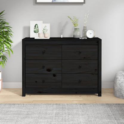 Skåp Svart 100x40x72 cm massiv furu