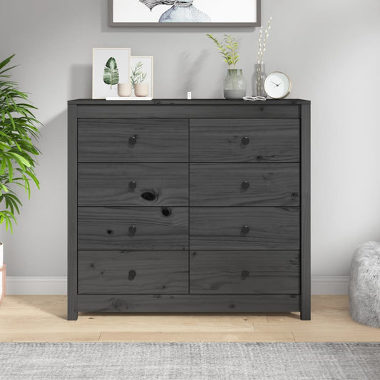 Byrå Grå 100x40x90 cm massiv furu