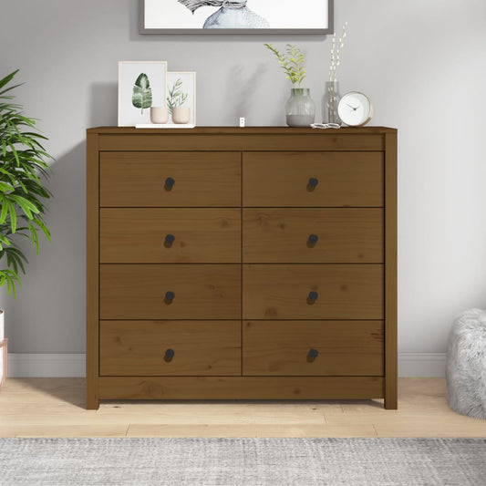 Byrå Honungsbrun 100x40x90 cm massiv furu