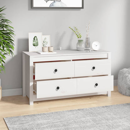 Byrå Vit 100x40x54 cm massiv furu