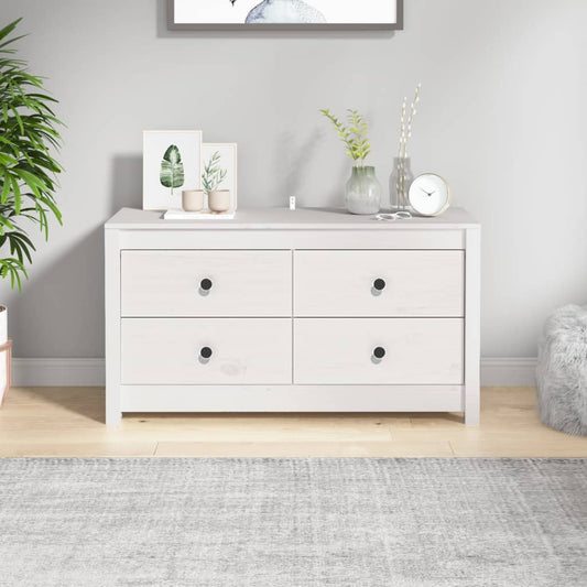 Byrå Vit 100x40x54 cm massiv furu