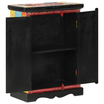 Skänk Trä Handmålad med dörrar 53x30x75 cm massivt mangoträ