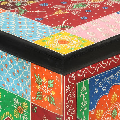 Skänk Trä Handmålad med dörrar 53x30x75 cm massivt mangoträ