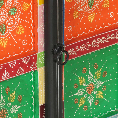 Skänk Trä Handmålad med dörrar 53x30x75 cm massivt mangoträ