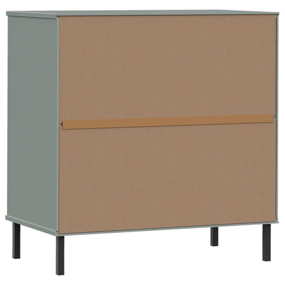 Byrå Grå med 3 lådor OSLO 77x40x79,5 cm massivt trä