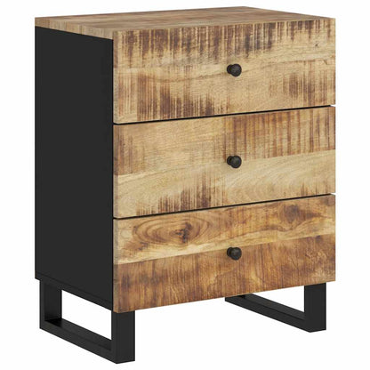 Sängbord 50x33x62 cm massivt mangoträ och konstruerat trä