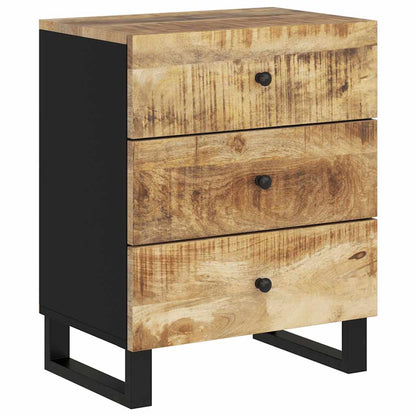 Sängbord 50x33x62 cm massivt mangoträ och konstruerat trä