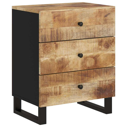 Sängbord 50x33x62 cm massivt mangoträ och konstruerat trä